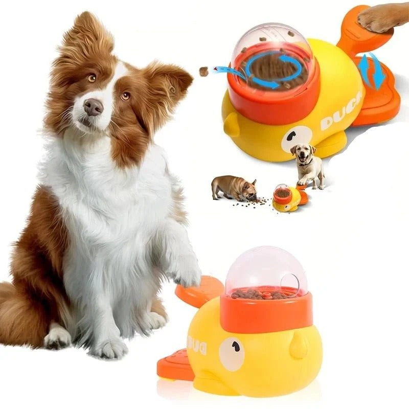 Cartoon Duck Dog Food Feeder, Interactive Pet Puzzle Toy