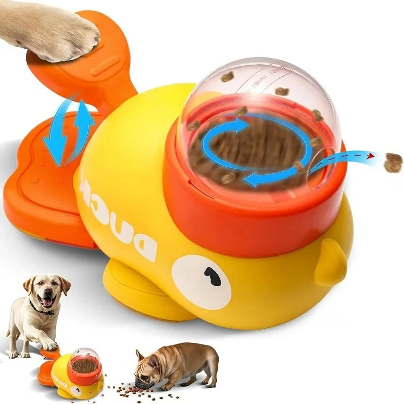 Cartoon Duck Dog Food Feeder, Interactive Pet Puzzle Toy