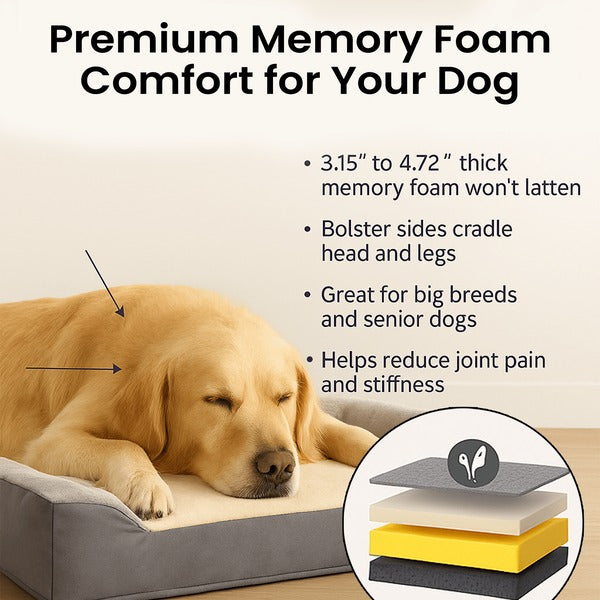 Jumbo Memory Foam Dog Sofa Bed with Washable Cover
